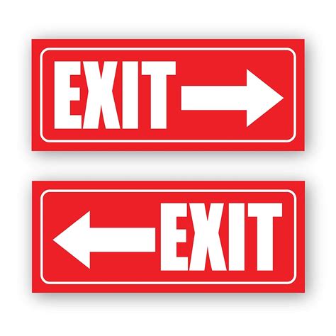 Exit Sign Arrow Stickers Left And Right Uk Business