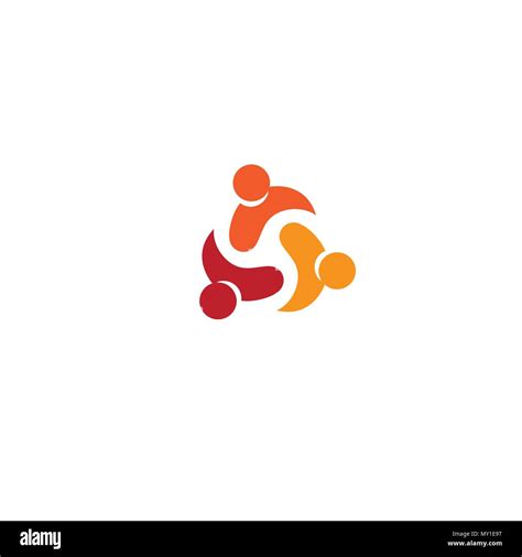 People Together Symbol United People Sign Union Group Abstract Vector