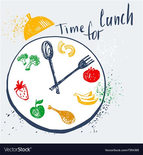 Time For Lunch Design Element For Advertising Vector Image