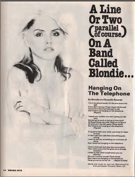 Blondie Atomic Deborah Ann Harry Uk Charts Blondie Debbie Harry She Band Newspaper Article