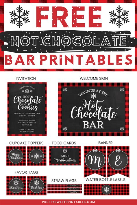 free hot chocolate bar printables pretty sweet printables