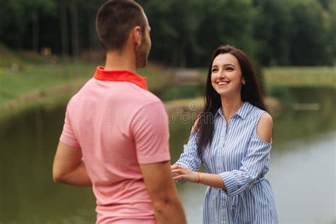 A Guy And A Girl Enjoy Each Other In A Romantic Atmosphere Stock Image Image Of Relationship