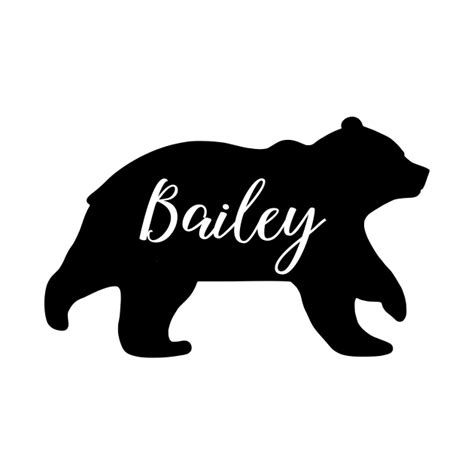 Bailey Bear Spirit Animal Silhouette Personalized Name Bailey T