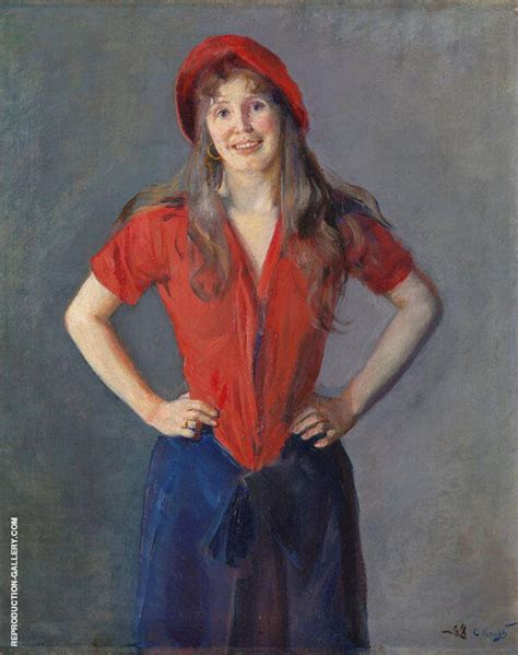 Portrait Of The Painter Oda Krohg 1889 Painting By Christian Krohg