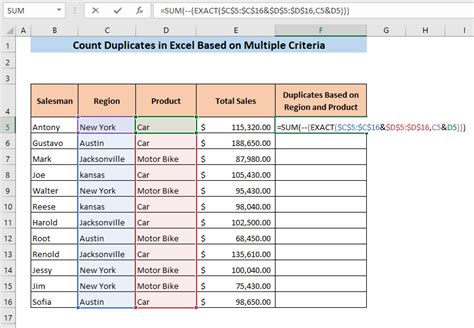 How To Count Duplicates Based On Multiple Criteria In Excel Exceldemy