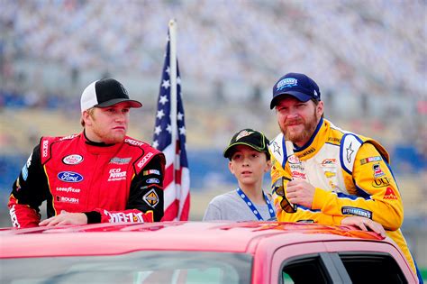 dale earnhardt jr referred to as nascar jesus and proves his power with chris buescher making