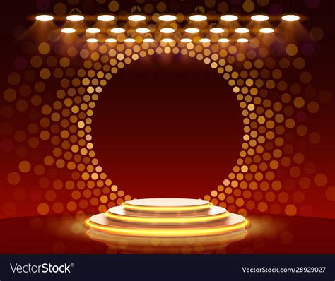 Stage Podium Scene With For Award Ceremony Vector Image