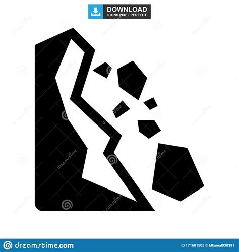 Falling Rocks Icon Or Logo Isolated Sign Symbol Vector Illustration