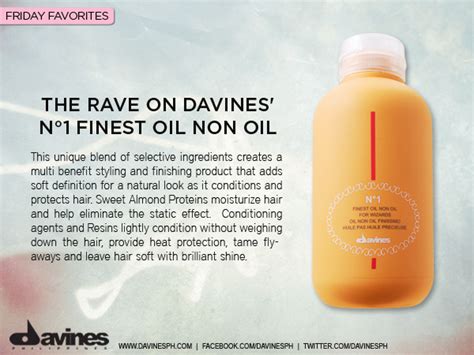 Protective styles are designed to promote healthy hair growth and give your hair a break from the constant manipulation that comes with daily styling. The Rave on Davines' No1 Finest Oil Non Oil! Have you ...