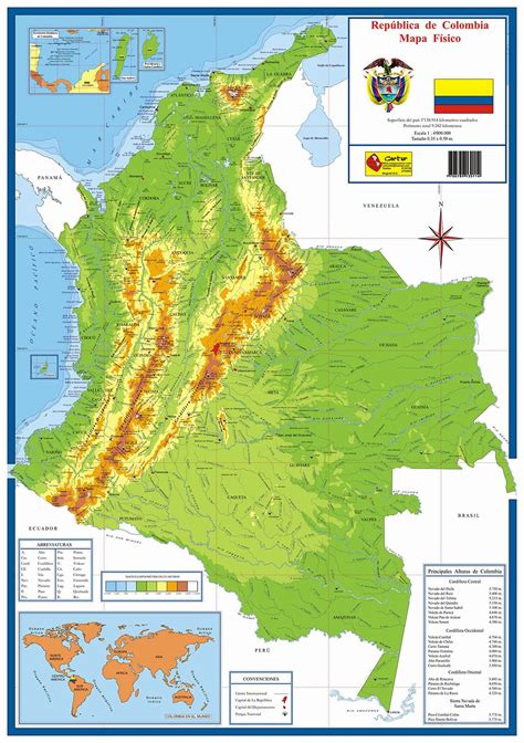 Mapa Físico De Colombia Latinoticias
