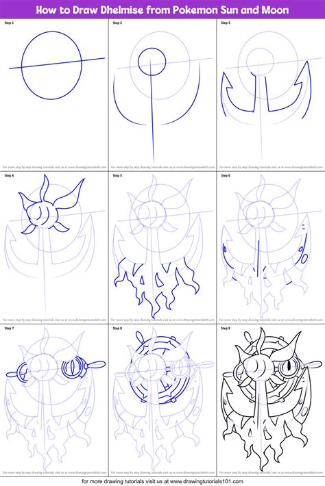 How To Draw Dhelmise From Pokemon Sun And Moon Pokémon Sun And Moon