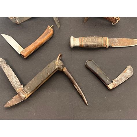 Collection Of Pocket Knives Military Wwi Era A Gpo Knife A Sheath