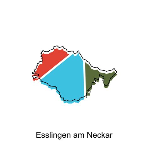 Esslingen Am Neckar City Of German Map Vector Illustration Vector