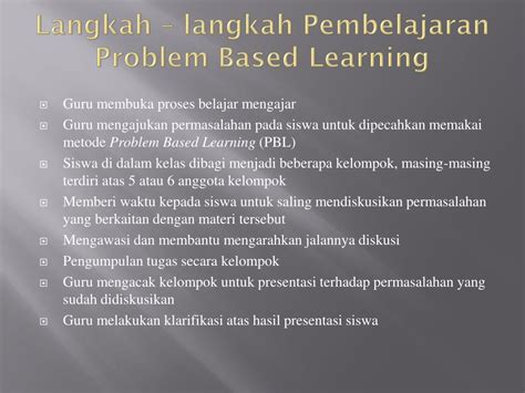 Langkah Langkah Model Pembelajaran Pbl Problem Based Vrogue Co