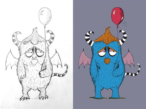 Sad Monster Illustration By Tomas Pohl For Justmighty On Dribbble