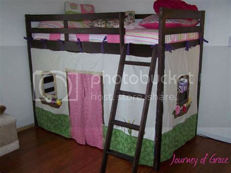 Loft bed with desk on top. Journey of Grace: DIY Loft Bed Canopy