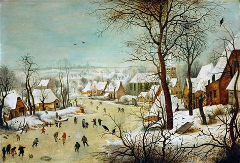 Winter Landscape With Skaters And A Bird Trap 1565 Pieter Bruegel
