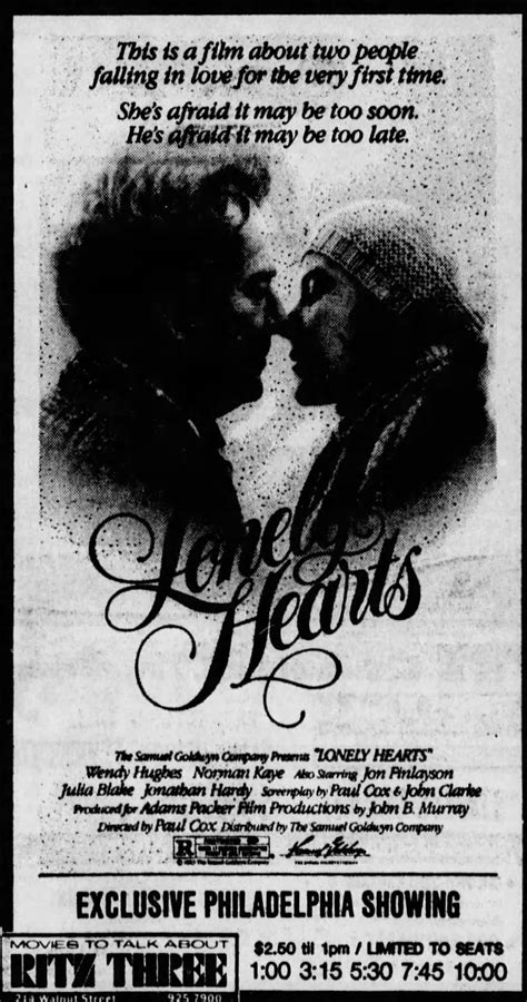 Lonely Hearts 1982 Lonely Heart Newspaper Poster Lonely