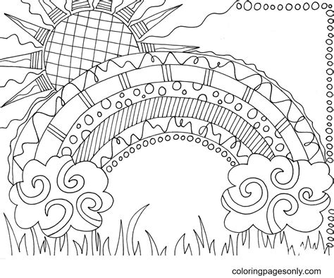 Rainbow With Patterns Coloring Pages Rainbow Coloring Pages Porn Sex