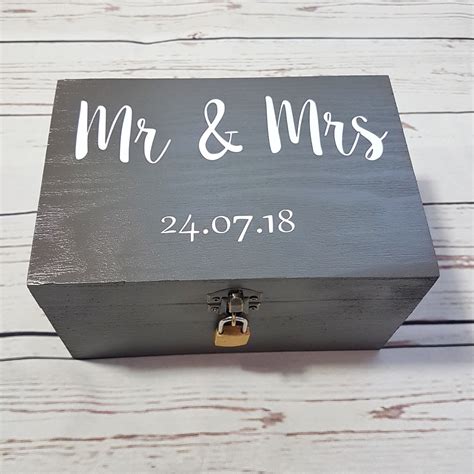 Personalised Mr And Mrs Wooden Box Wooden Wedding Box Memory Etsy