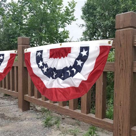 American Pleated Fan Flag Usa American Bunting Decoration Logo Print