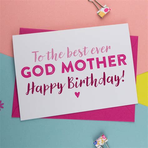 Best God Mother Birthday Card By A is for Alphabet