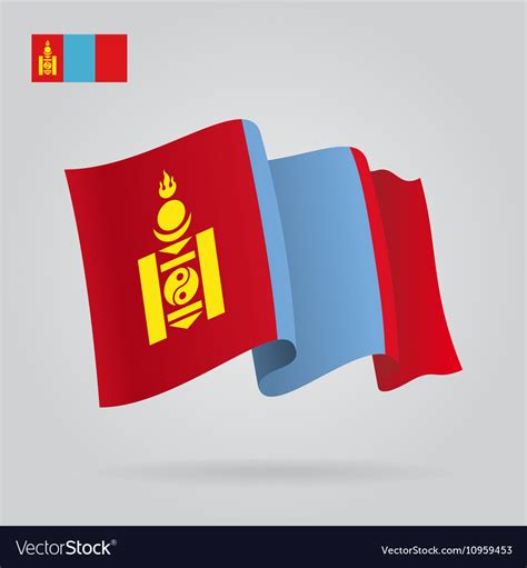 Mongolian Waving Flag Royalty Free Vector Image