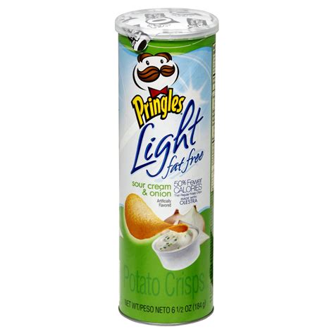 Pringles Light Potato Crisps Fat Free Sour Cream And Onion 65 Oz 184 G