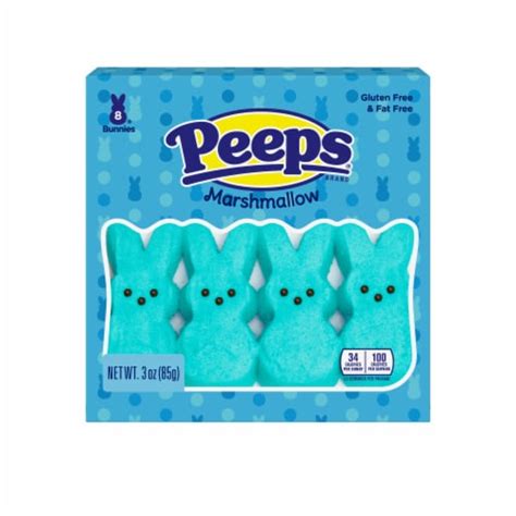 Peeps Blue Marshmallow Bunnies Easter Candy 8 Ct 3 Oz Foods Co