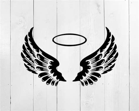 Angel Wings With Halo Svg File In Loving Memory Svg Etsy Uk