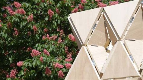 This Wood Pavilion Is Supported Entirely Through Origami Folds Archdaily
