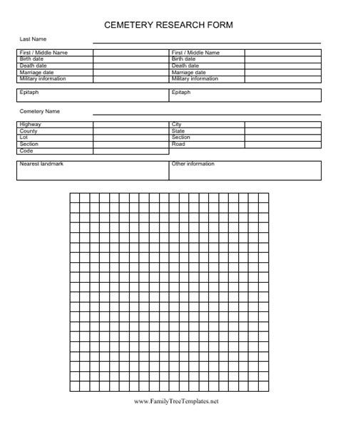 Cemetery Research Form Fill Out Sign Online And Download Pdf