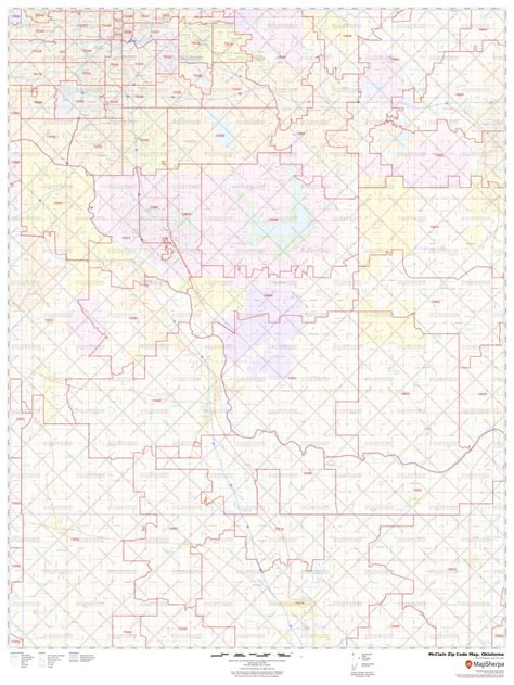 Mcclain Zip Code Map Oklahoma Mcclain County Zip Codes