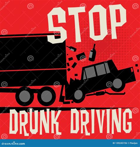 Stop Drunk Driving Accidents Poster Vector Illustration Cartoondealer