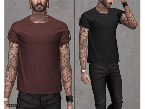 Simple T Shirt By Darte77 Sims 4 Men Clothing Sims 4 Sims 4 Male