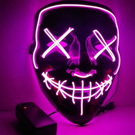 light up glowing neon mask factory price el wire neon mask for halloween event buy neon mask