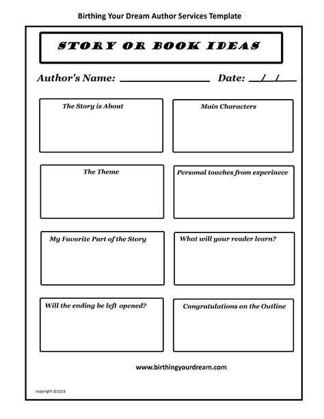 Writing A Story Template