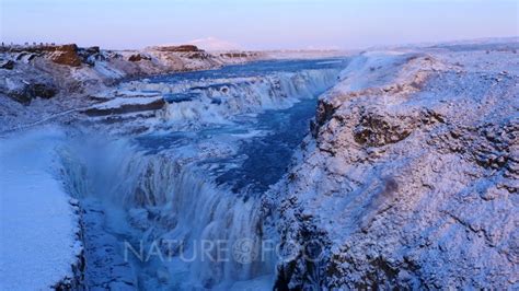 Aerial View Around Gullfoss Waterfall Iceland Youtube
