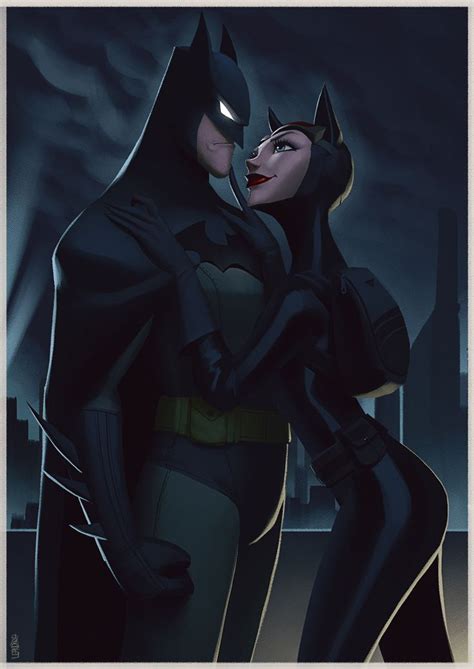 Batman And Catwoman Kissing In The Dark