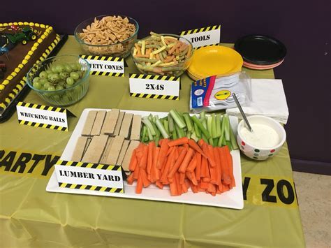 Construction Party Theme Food Ideas Construction Birthday Party Food