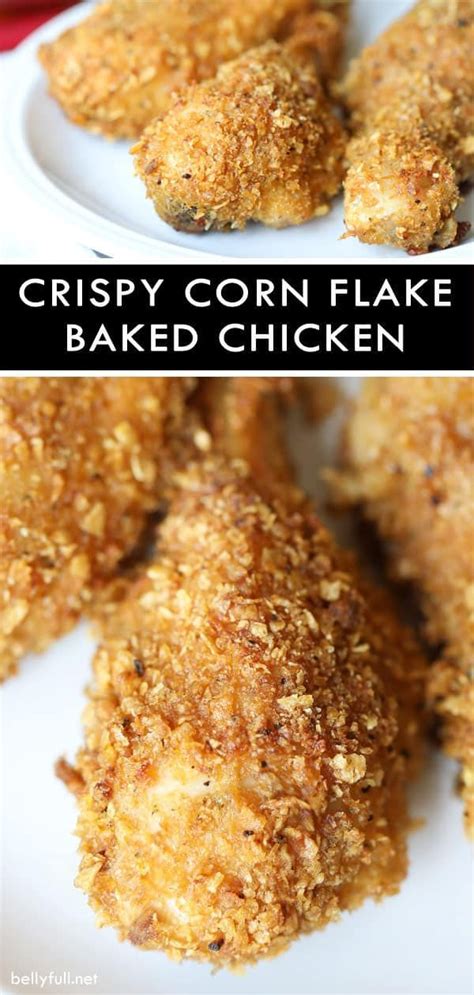 Remove from oven and let chicken rest 5 minutes before serving. Crispy Corn Flake Oven Baked Chicken | Recipe | Corn ...