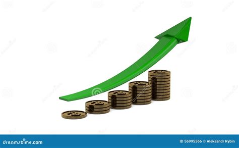 Business Profit Growth Graph Chart With Reflection Stock Illustration