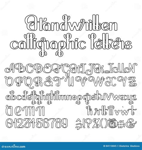 Handwritten Calligraphic Script Stock Vector Illustration Of Font