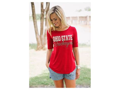 Ohio State Buckeyes Ncaa Women S Colored Half Sleeve T Shirt Half Sleeve Tee Gameday Couture