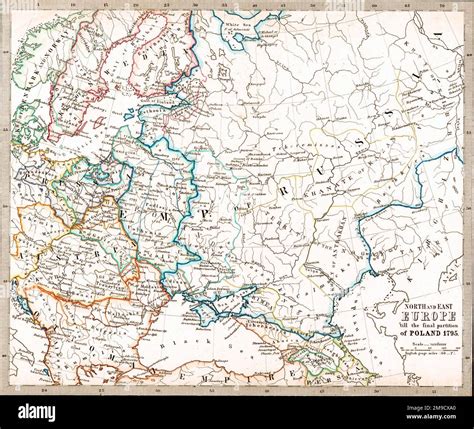 Map Of North And East Europe In 1795 Stock Photo Alamy
