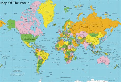 Free Printable Blank And Labeled Political World Map With Countries