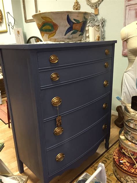 Navy Antique Dresser Painted Furniture Distressed Furniture Painting