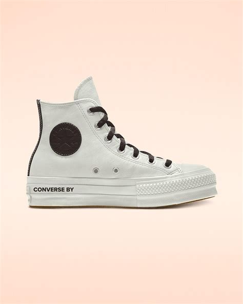 Converse Custom Chuck Taylor All Star Leather Platform By You In White
