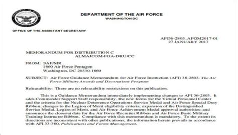 Department Of The Air Force Letterhead Template Template Business Format