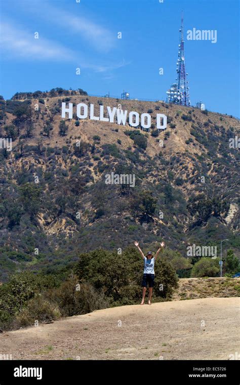 World Famous Hollywood Sign On Mount Lee Hollywood Hills Los Angeles